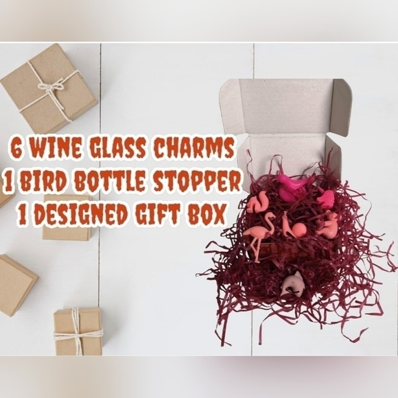 Wine Glass Charms with Gift Box and Bottle Stopper. - Picture 3 of 6